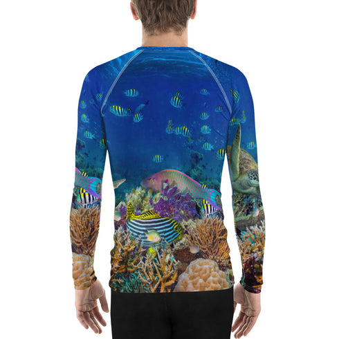 Men's Coral Reef Athletic Fit Premium Rash Guard UPF 50+